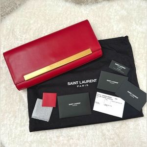 Saint Laurent Clutch red leather/ YSL bag